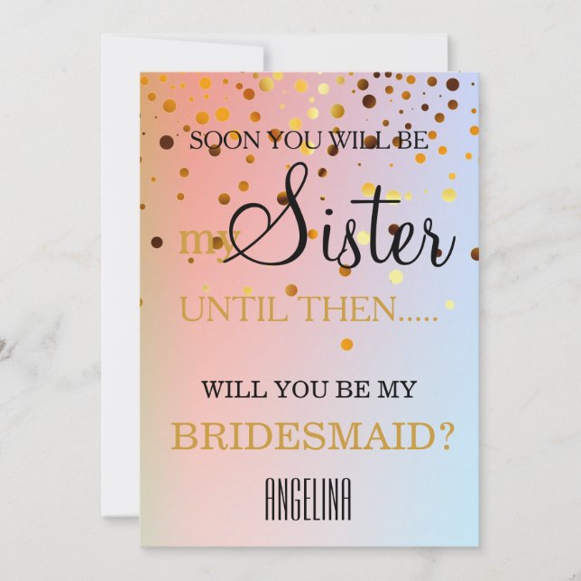 Invitation Serez-vous ma demoiselle d'honneur ? (Devant)
