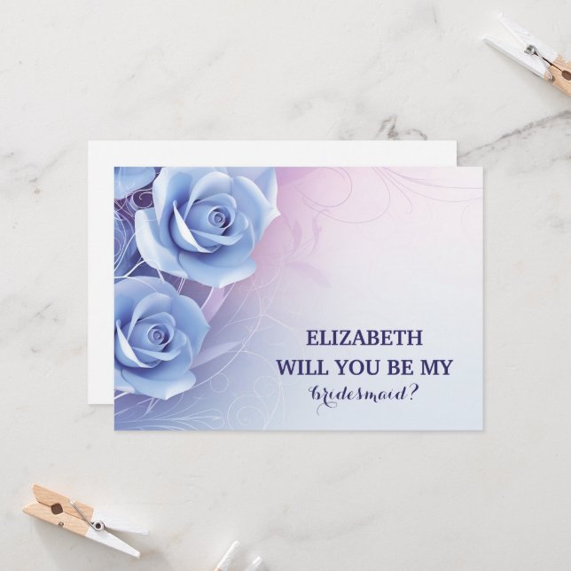 Invitation Serez-vous ma demoiselle d'honneur ? (Devant/Arrière en situation)