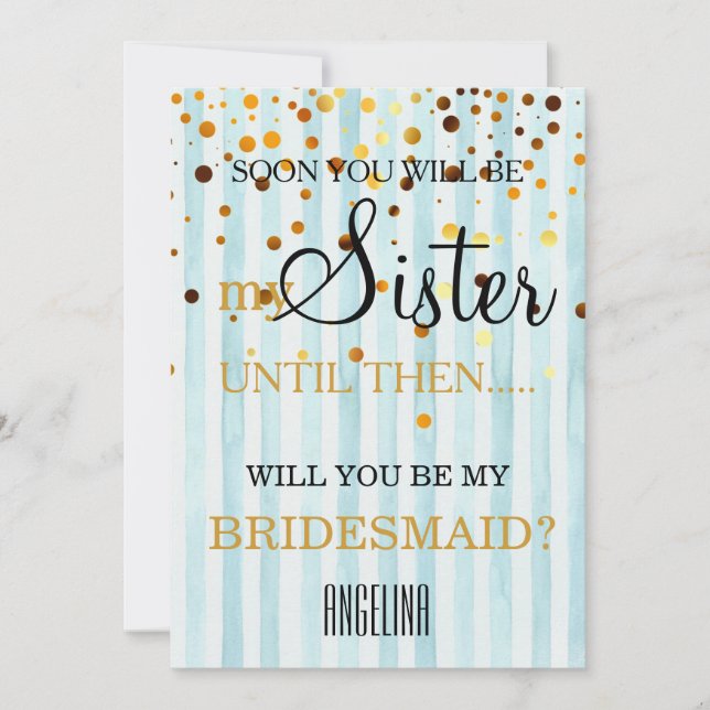 Invitation Serez-vous ma demoiselle d'honneur ? (Devant)