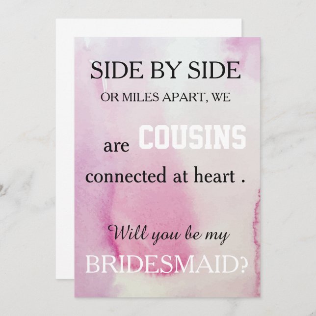 Invitation Serez-vous ma demoiselle d'honneur ? (Devant / Derrière)