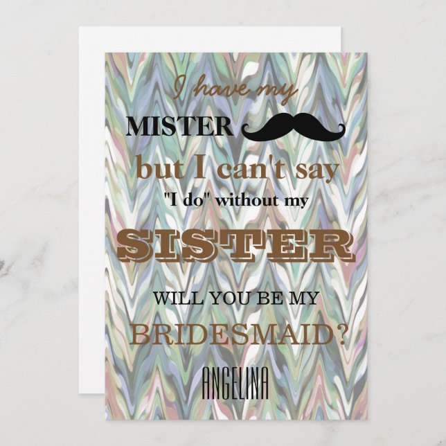Invitation Serez-vous ma demoiselle d'honneur ? (Devant / Derrière)