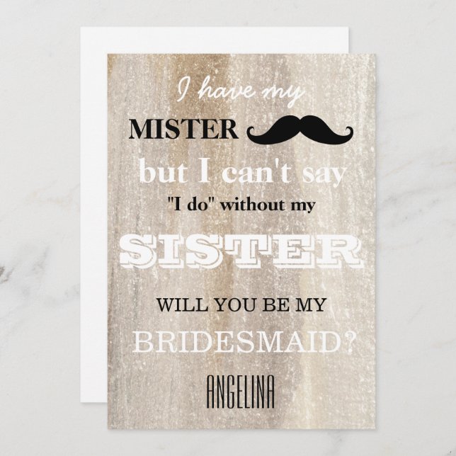 Invitation Serez-vous ma demoiselle d'honneur ? (Devant / Derrière)