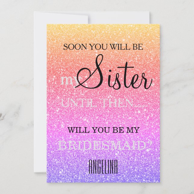 Invitation Serez-vous ma demoiselle d'honneur ? (Devant)