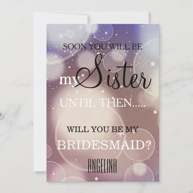 Invitation Serez-vous ma demoiselle d'honneur ? (Devant)