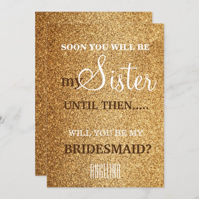 Invitation Serez-vous ma demoiselle d'honneur ? (Devant / Derrière)