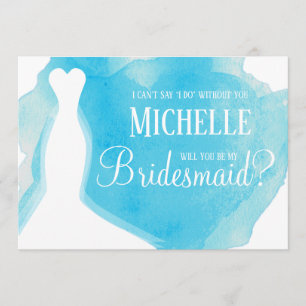 Invitation Serez-vous ma demoiselle d'honneur ? Aquarelle de