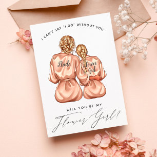 Invitation Serez-vous ma demoiselle d'honneur ? Filles en rob