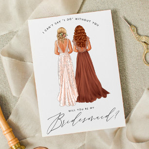 Invitation Serez-vous ma demoiselle d'honneur? Filles en robe