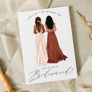 Invitation Serez-vous ma demoiselle d'honneur? Filles en robe