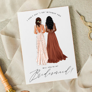 Invitation Serez-vous ma demoiselle d'honneur? Filles en robe