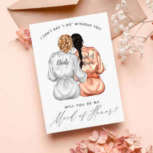 Invitation Serez-vous ma demoiselle d'honneur? Filles en robe