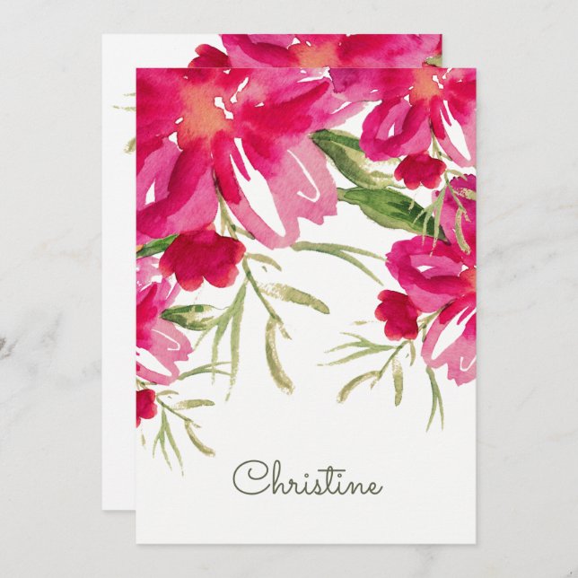 Invitation Serez-vous ma demoiselle d'honneur ? Floral Vert F (Devant / Derrière)