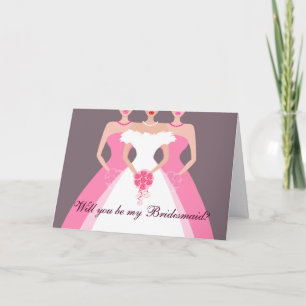 Invitation Serez-vous ma demoiselle d'honneur ? Mariage (rose
