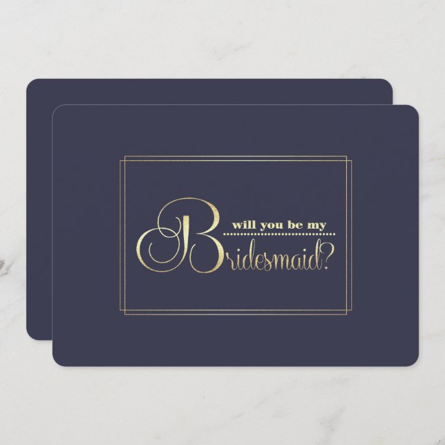 Invitation Serez-vous ma demoiselle d'honneur ? Marine Blue G (Devant / Derrière)