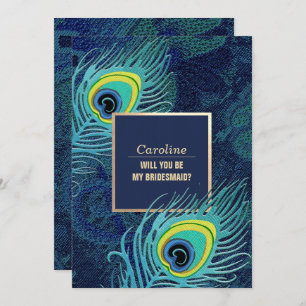 Invitation Serez-vous ma demoiselle d'honneur ? Plumes de paq