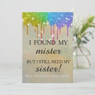 Invitation Serez-vous ma demoiselle d'honneur ? Rose Gold Dri