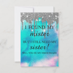 Invitation Serez-vous ma demoiselle d'honneur ? Rose Gold Dri