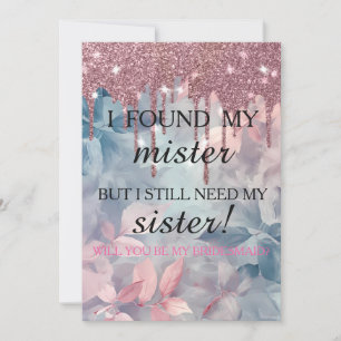 Invitation Serez-vous ma demoiselle d'honneur ? Rose Gold Dri