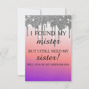 Invitation Serez-vous ma demoiselle d'honneur ? Rose Gold Dri