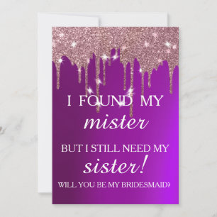 Invitation Serez-vous ma demoiselle d'honneur ? Rose Gold Dri