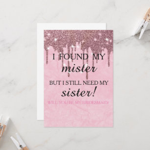 Invitation Serez-vous ma demoiselle d'honneur ? Rose Gold Dri