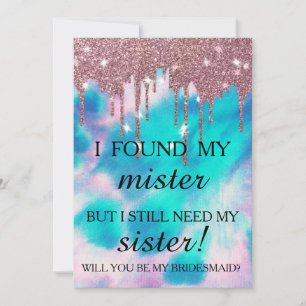 Invitation Serez-vous ma demoiselle d'honneur ? Rose Gold Dri