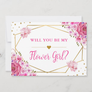 Invitation Serez-Vous Ma Demoiselle D'Honneur Roses Roses Mar