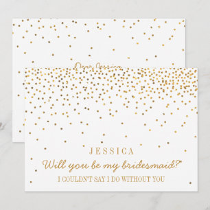 Invitation Serez-Vous Ma Femme D'Accueil ? Confetti en or vin