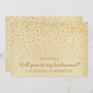 Invitation Serez-Vous Ma Femme D'Accueil ? Confetti en or vin