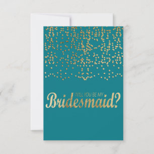 Invitation "Serez-Vous Ma Femme D'Accueil ?" Faux Gold Confet