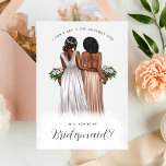 Invitation Serez-Vous Ma Femme D'Accueil ? Filles dans Gowns<br><div class="desc">Ces cartes magnifiques vous feront vraiment rêver votre future fête de mariée ! Voir toute la collection pour plus de personnalisations!</div>
