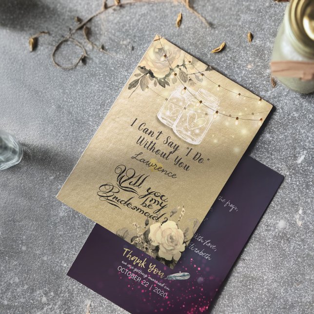 Invitation Serez-Vous Ma Femme D'Accueil Floral Mason Jar Lum (Créateur téléchargé)