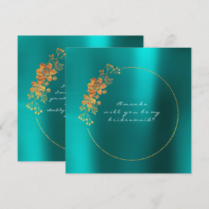 Invitation Serez-Vous Ma Femme D'Accueil Gold Aquatique Turqu