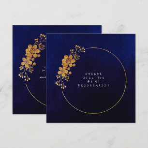 Invitation Serez-Vous Ma Femme D'Accueil Gold Navy Velvet