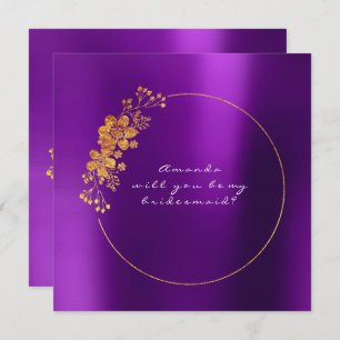 Invitation Serez-Vous Ma Femme D'Accueil Gold Plum Purple