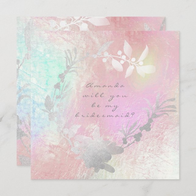 Invitation Serez-Vous Ma Femme D'Accueil Gray Silver Pearl Wr (Devant / Derrière)