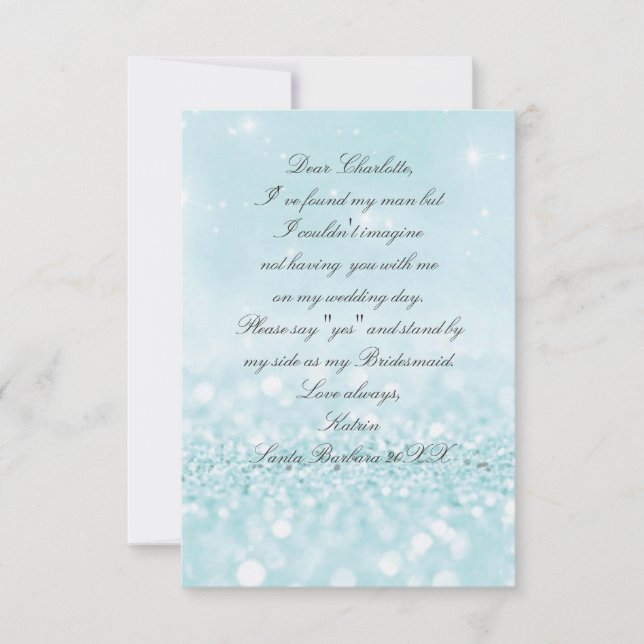 Invitation Serez-Vous Ma Femme D'Accueil ? Parties scintillan (Devant)