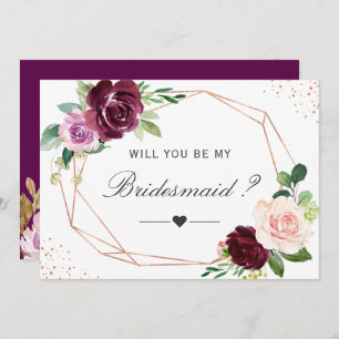 Invitation Serez-Vous Ma Femme D'Accueil Plum Purple Floral