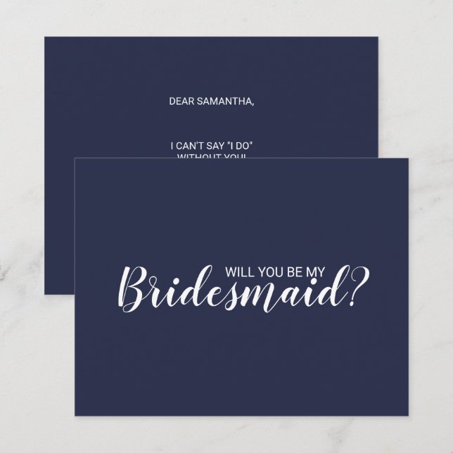 Invitation Serez-Vous Ma Femme D'Accueil ? Script moderne ble (Devant / Derrière)