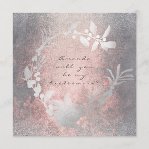 Invitation Serez-Vous Ma Femme D'État Gray Pink Grungy Wath