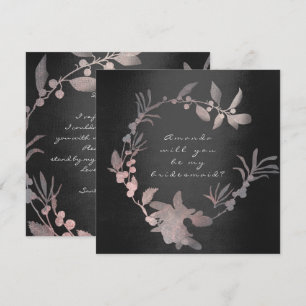 Invitation Serez-Vous Ma Femme D'État Rose Grungy Black Wath