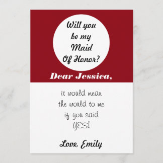 Invitation Serez-Vous Ma Fille D'Honneur ? Personnaliser Pois