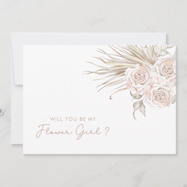 Invitation Serez-Vous Ma Fille Fleur Floral ? (Devant)