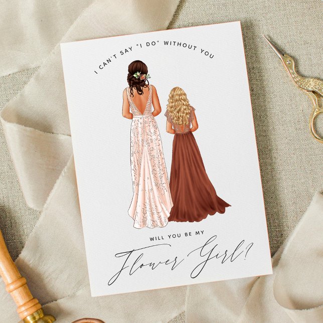 Invitation Serez-Vous Ma Fille Fleur ? Invitat Girls in Gowns (Créateur téléchargé)