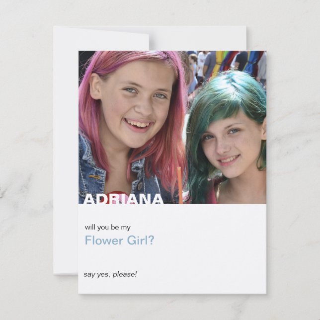 Invitation Serez-Vous Ma Fille Fleur Simple Photo Moderne (Devant)