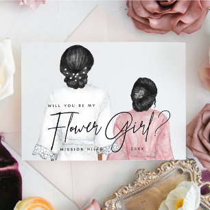 Invitation Serez-vous ma Flower Girl ? Filles en Robes Invita