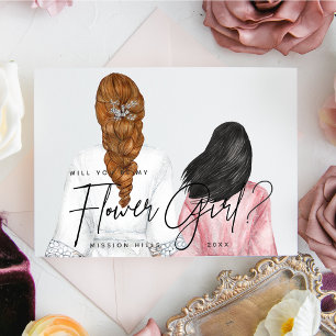 Invitation Serez-vous ma Flower Girl ? Filles en Robes Invita