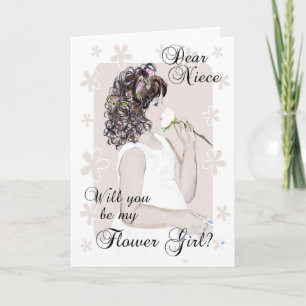 Invitation Serez-vous ma Flower-Niece ? - Little Girl Art
