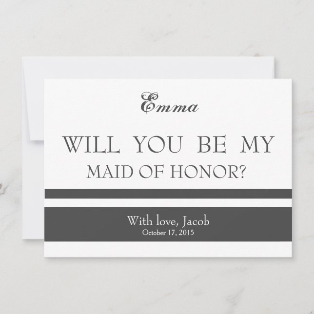 Invitation Serez-Vous Ma MAIN D'HONNEUR ? (Devant)