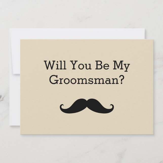 Invitation Serez-Vous Ma Moustache Noire Groomsman (Devant)